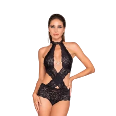 Criss-Cross Bodysuit w/ Rhinestones